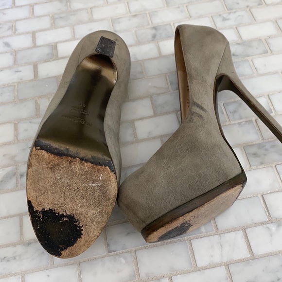 Ysl - saint Laurent grey suede pumps - Picture 3 of 7